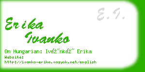 erika ivanko business card